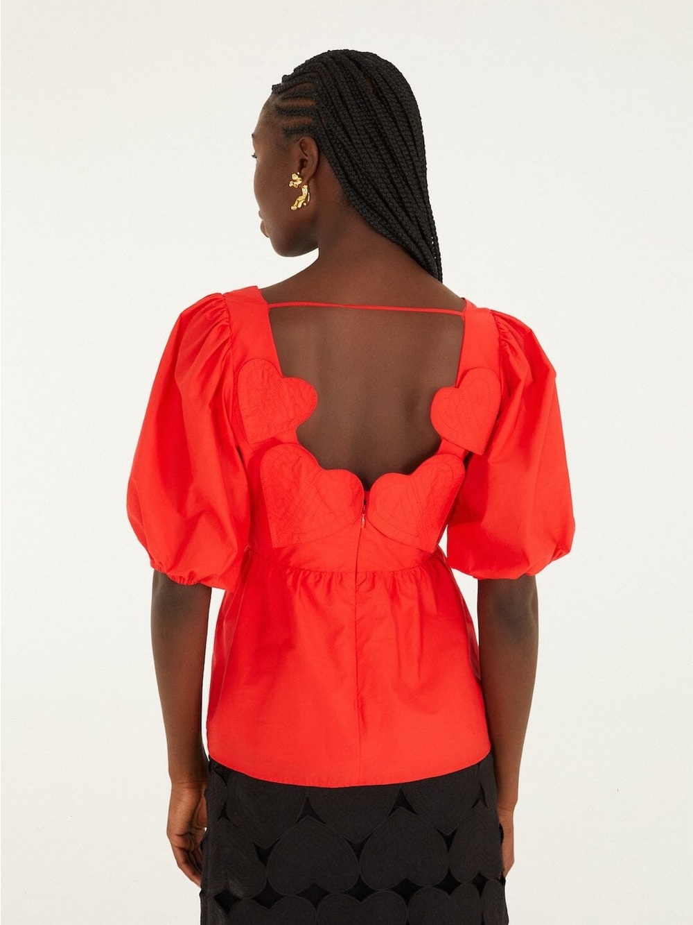 Farm Rio: Red Heart Short Sleeve Organic
Cotton Blouse - Picture 3 of 9